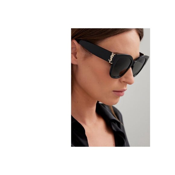 New SAINT LAURENT Black Square SL M95/F 001 Sunglasses Women - Picture 6 of 7